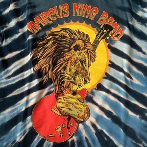 Marcus King Band Tour 2018 Blue Tie-Dye Lion Graphic T-Shirt Men’s XS S
